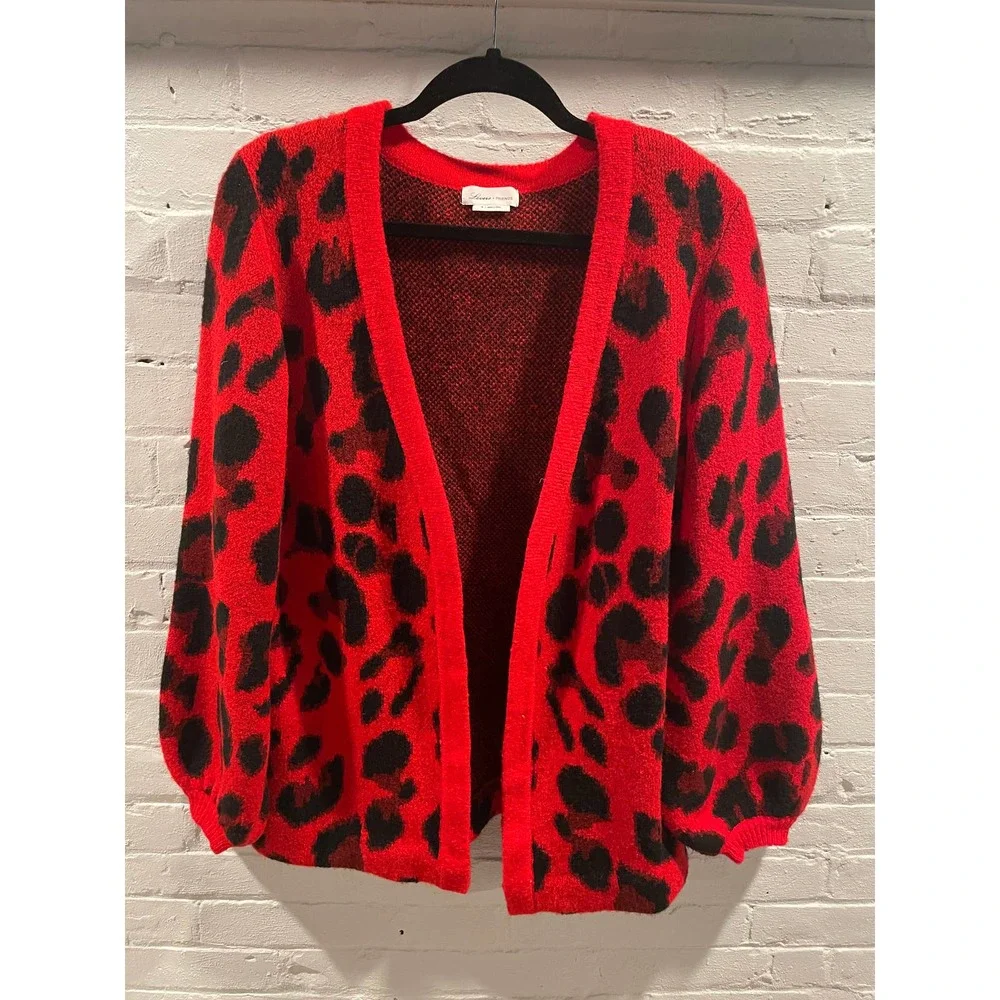 Lovers and Friends Wild Duster Cardigan in Red Leopard | REVOLVE (M)